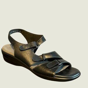 SAS Woman 8.5 S Tabby Slingback Black Adjustable Open‎ Toe Sandals